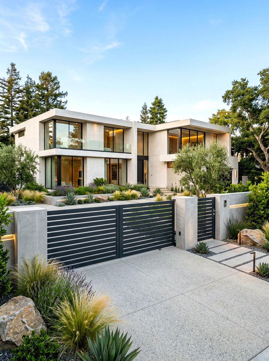 Contemporary Aluminum Gate - 25 Spring Driveway Gate Ideas