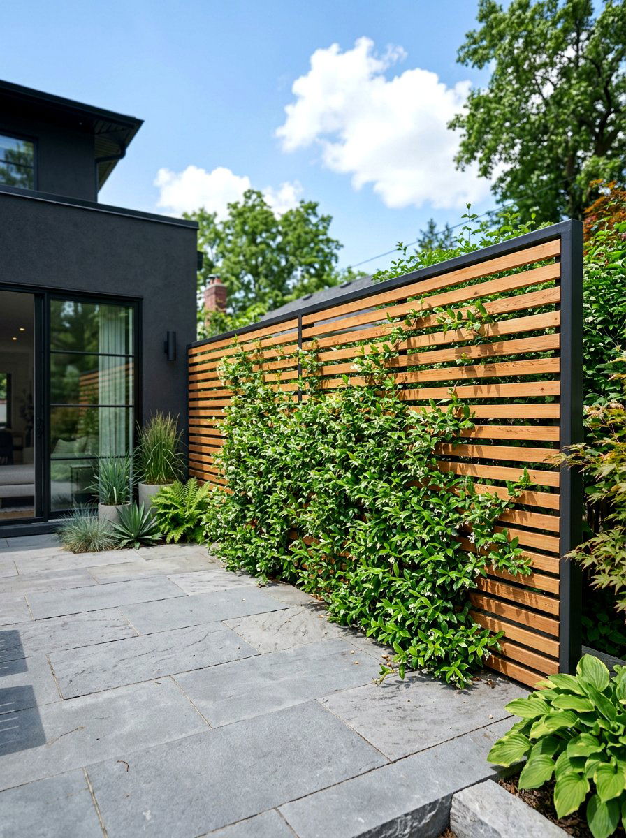 Contemporary Slat Trellis - 25 Spring Clematis Trellis Ideas