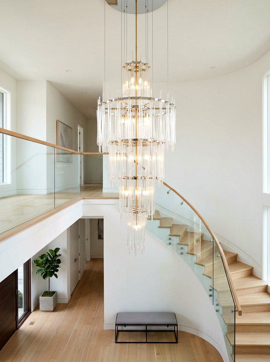 Contemporary Tiered Glass Pendant - 25 Spring Foyer Chandelier Ideas