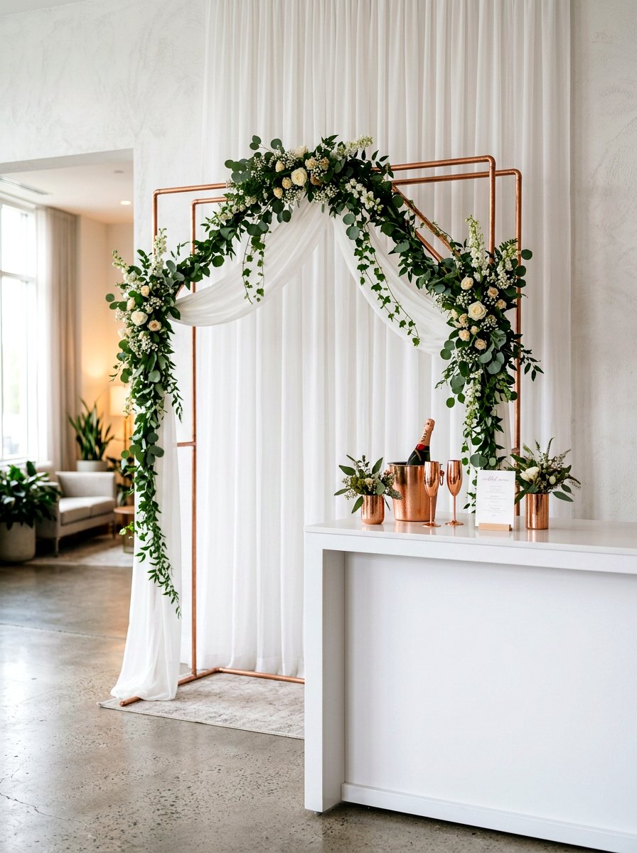 Copper Arch Backdrop - 25 Spring Mimosa Bar Decor Ideas
