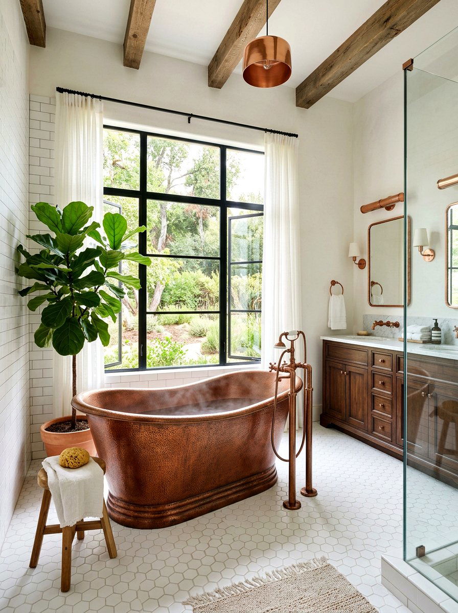 Copper Bathtub - 25 Spring Copper Accent Decor Ideas