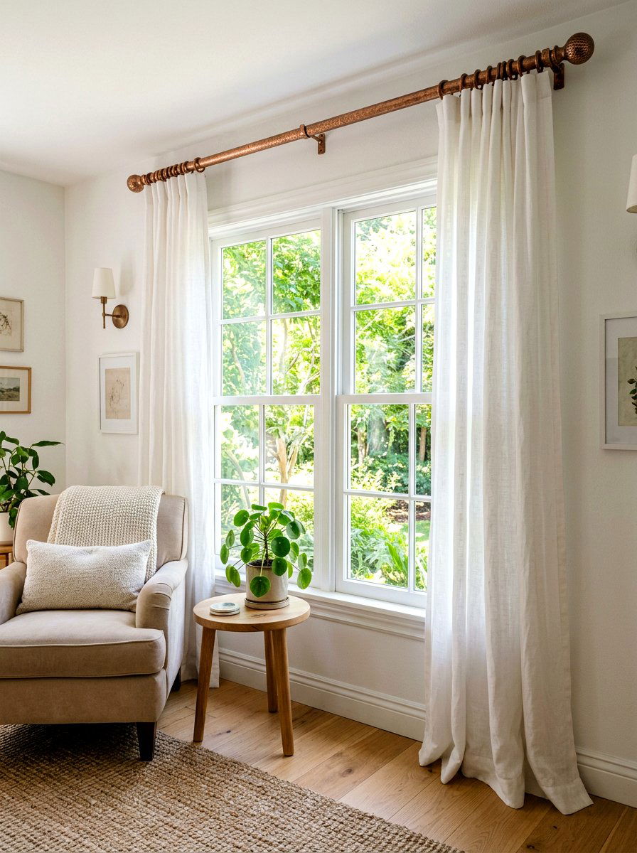 Copper Curtain Rods - 25 Spring Copper Accent Decor Ideas