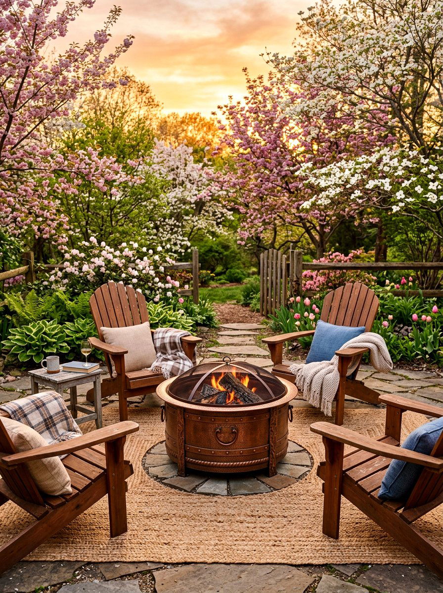 Copper Fire Pit - 25 Spring Copper Accent Decor Ideas