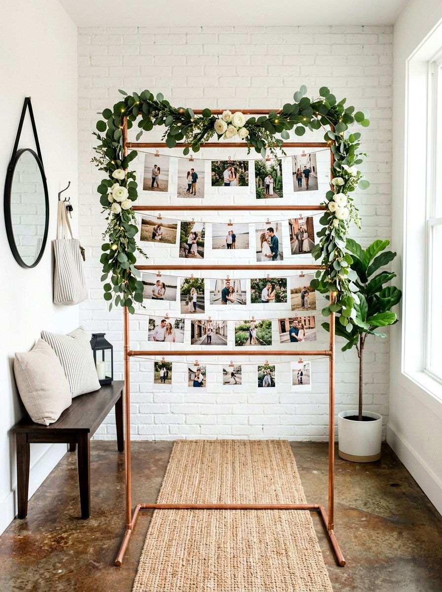 Copper Frame Display - 25 Spring Engagement Party Decor Ideas