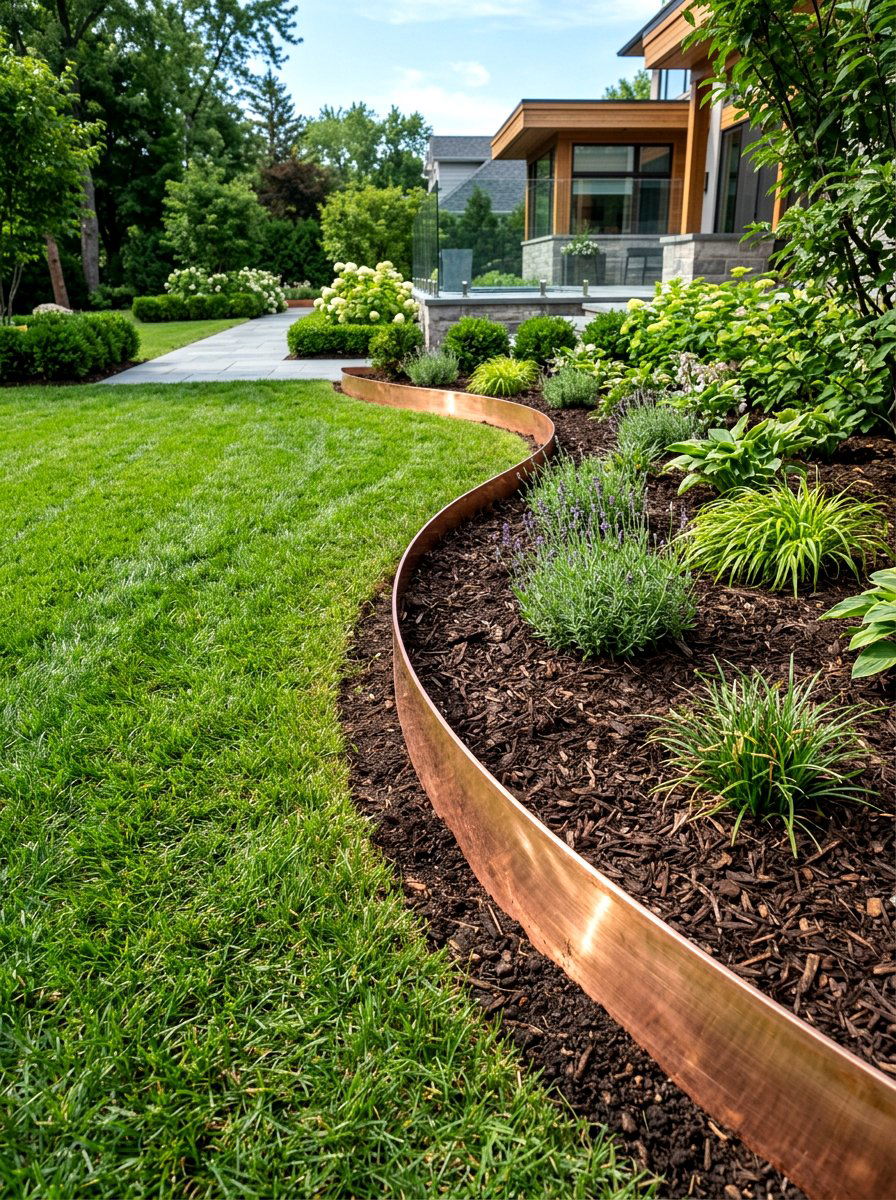 Copper Garden Edging - 25 Spring Metal Garden Decor Ideas