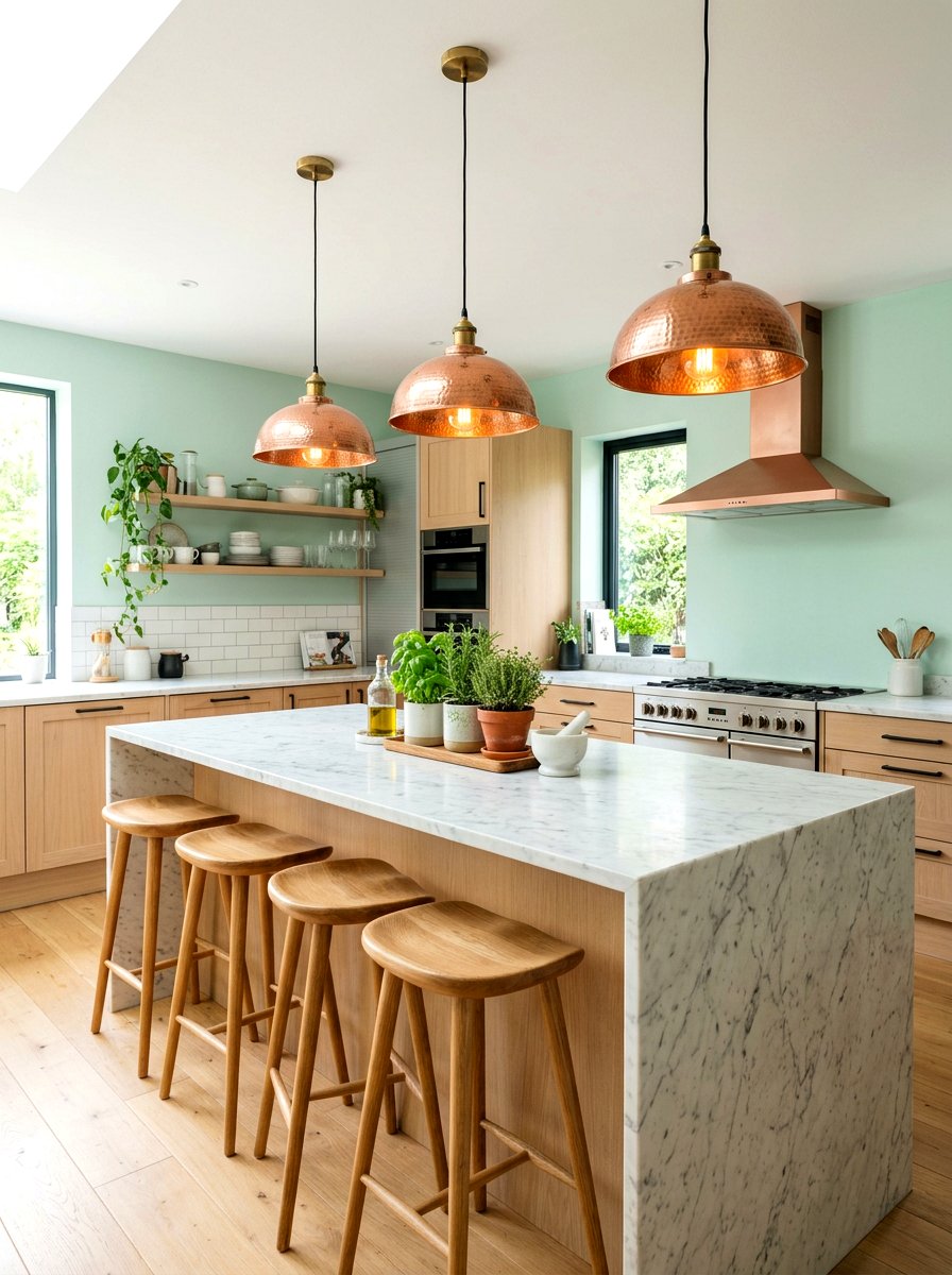 Copper Kitchen Pendant Lights - 25 Spring Copper Accent Decor Ideas