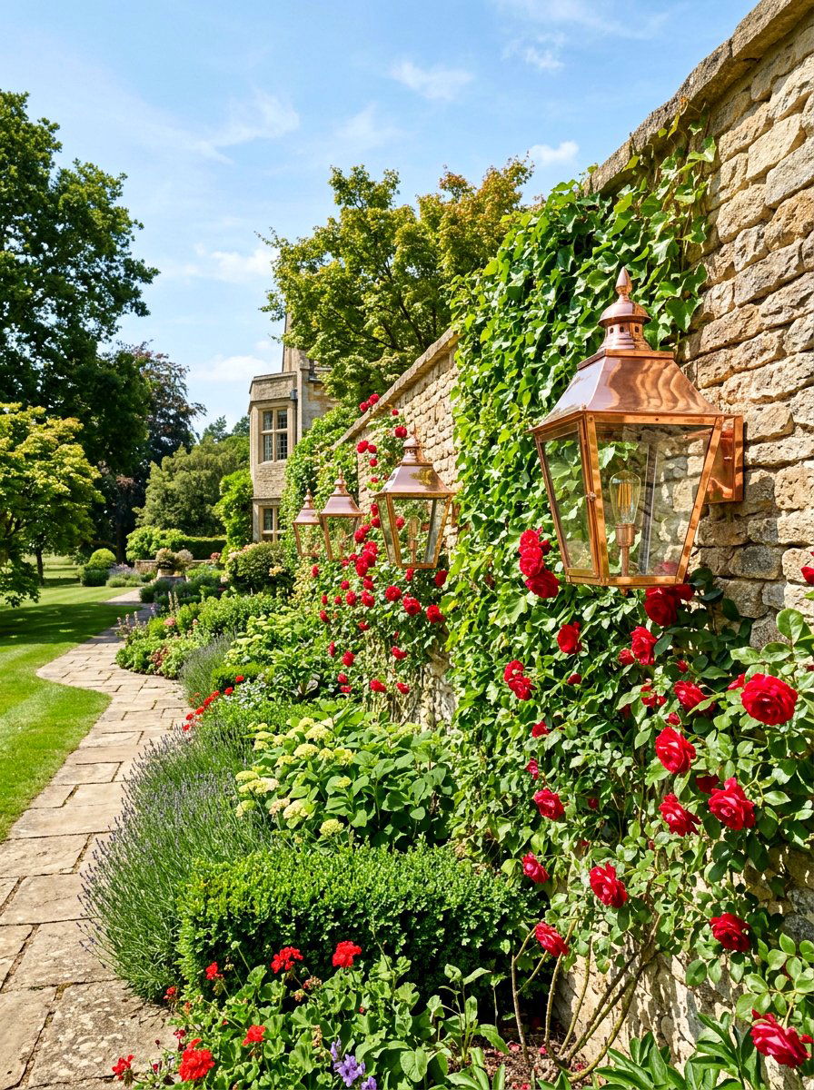 Copper Lantern Accent - 25 Spring Garden Lantern Ideas