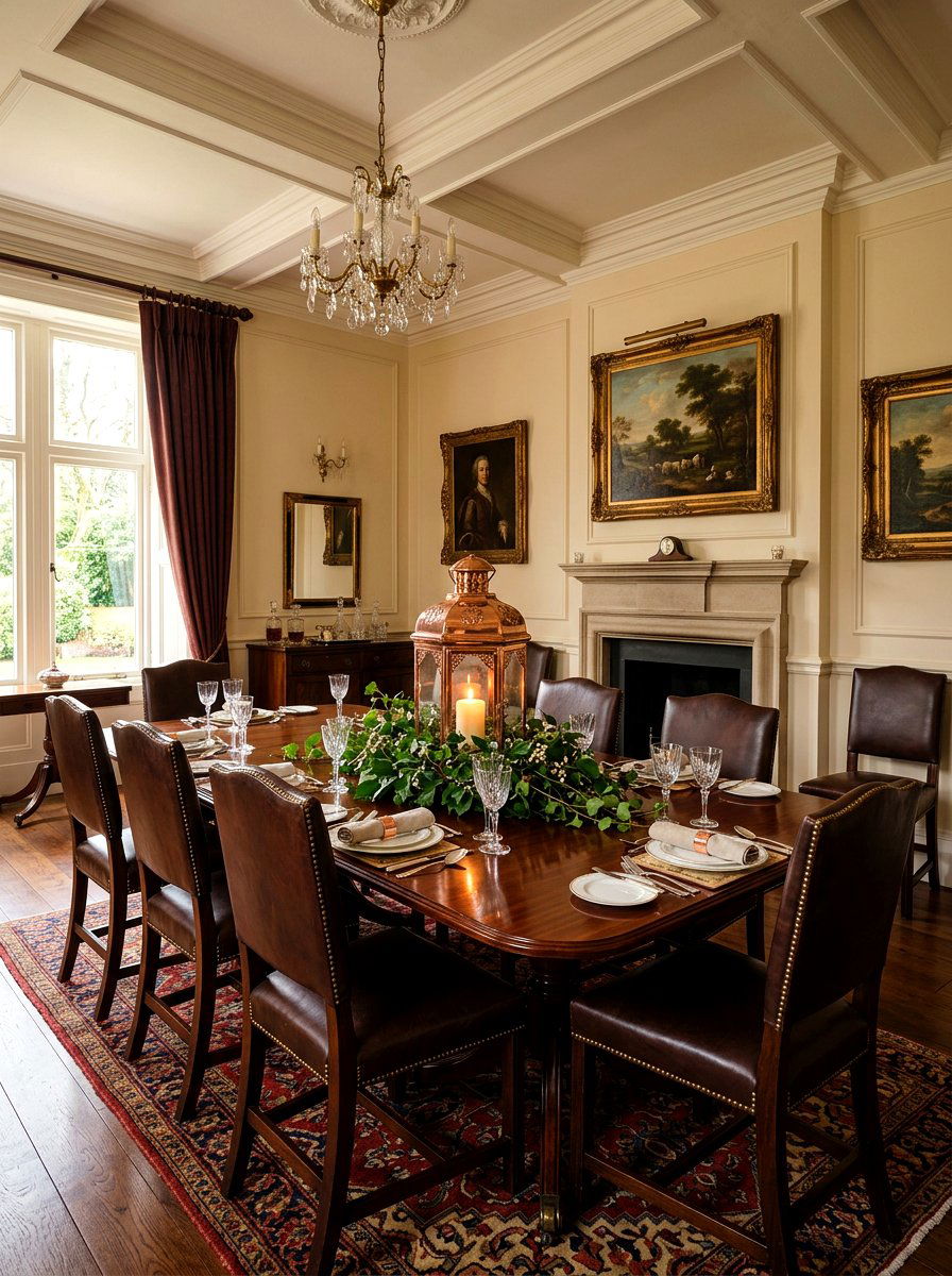 Copper Lantern With Greenery Swag - 25 Spring Lantern Centerpiece Ideas