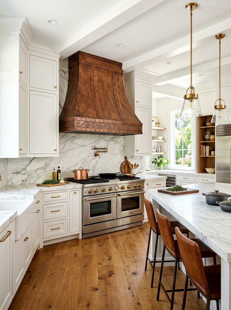 Copper Range Hood - 25 Spring Copper Accent Decor Ideas