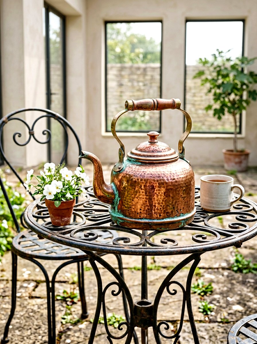 Copper Tea Kettle - 25 Spring Vintage Planter Ideas