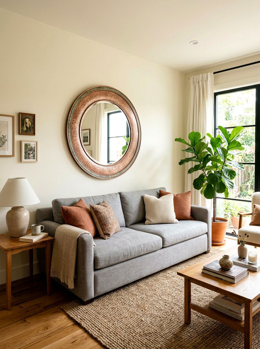 Copper Wall Mirror Living Room - 25 Spring Copper Accent Decor Ideas
