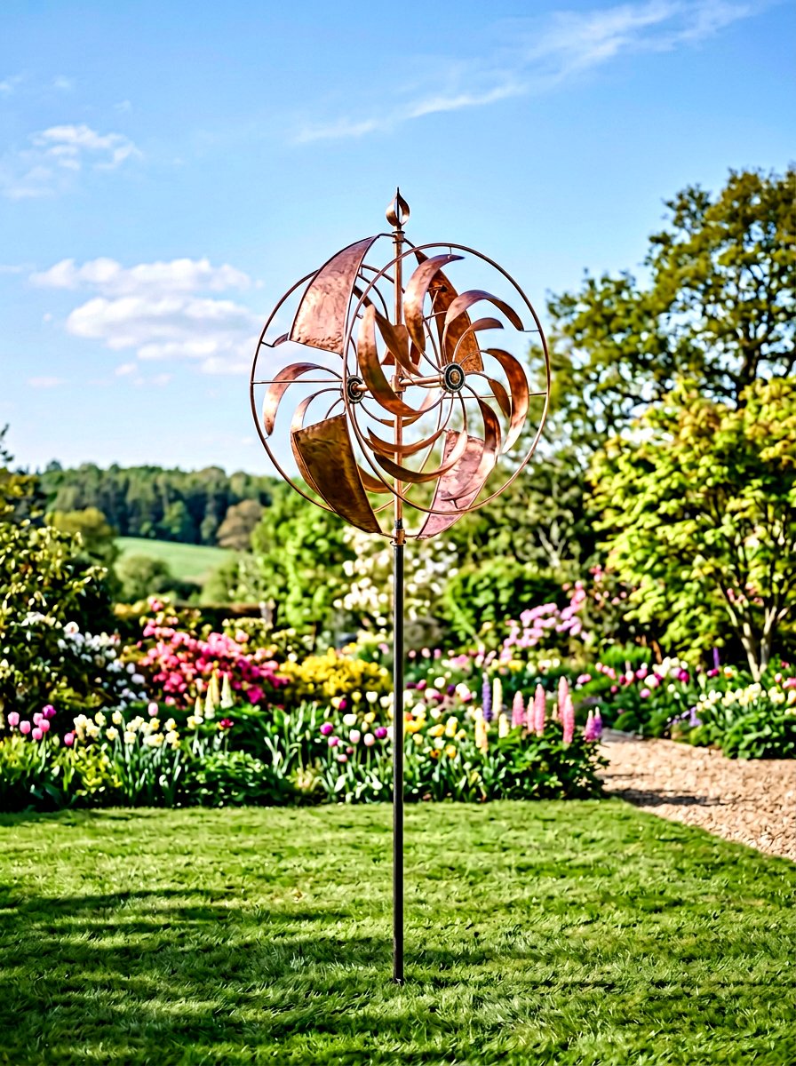 Copper Wind Spinner - 25 Spring Garden Art Ideas