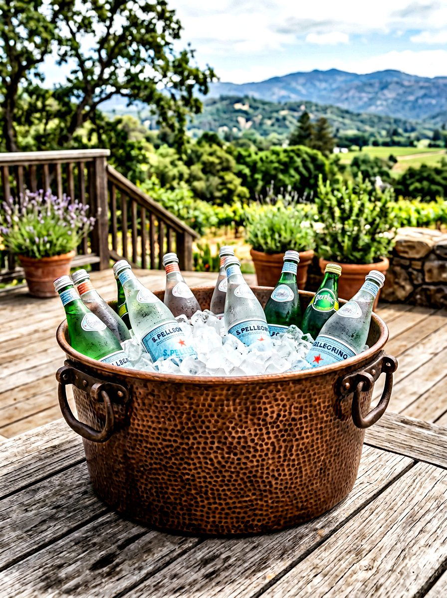 Copper beverage tub - 25 Spring Cocktail Party Decor Ideas