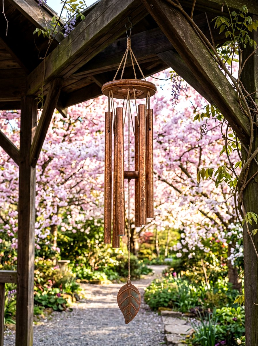 Copper wind chimes - 25 Spring Gazebo Decor Ideas