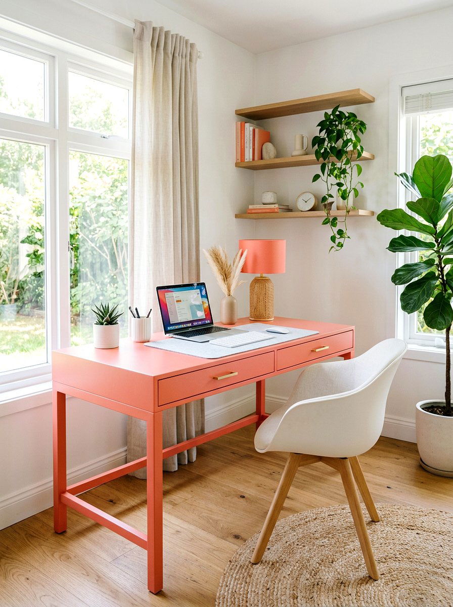Coral Desk - 25 Spring Painted Furniture Ideas