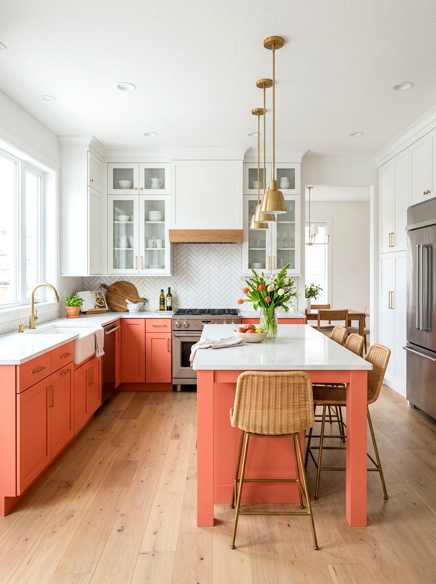 Coral Kitchen Cabinets - 25 Spring Coral Decor Ideas