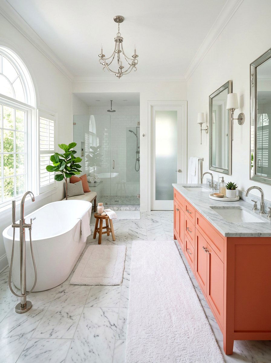 Coral Master Bathroom Suite - 25 Spring Coral Decor Ideas