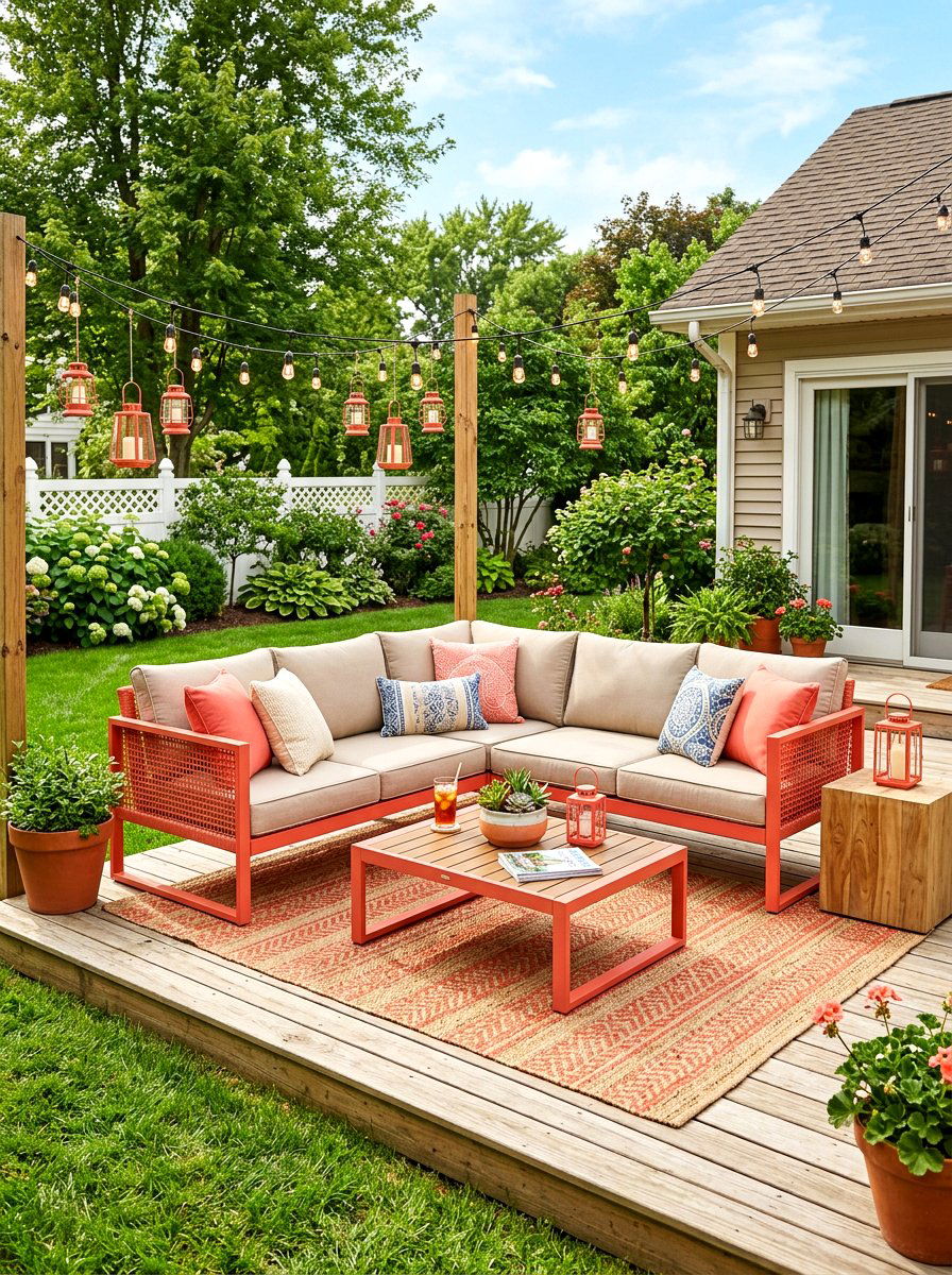 Coral Outdoor Patio Set - 25 Spring Coral Decor Ideas