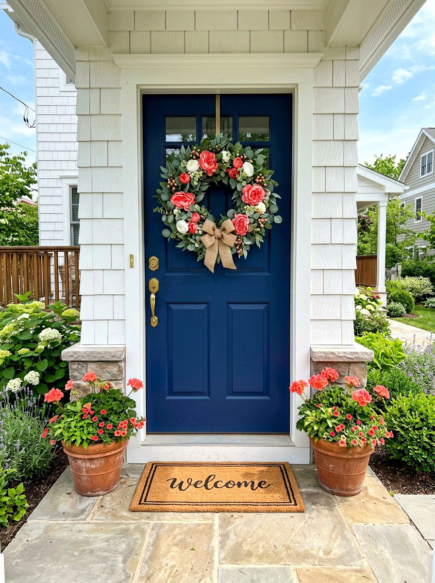 Coral Peony Eucalyptus Wreath - 25 Spring Peony Wreath Ideas