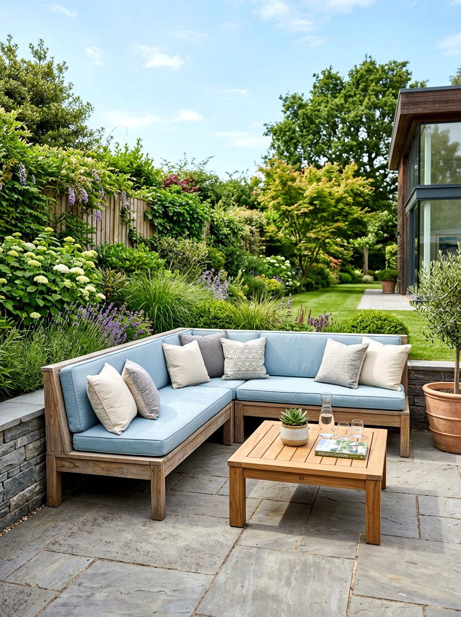 Corner Bench Seating - 25 Spring Backyard Corner Decor Ideas