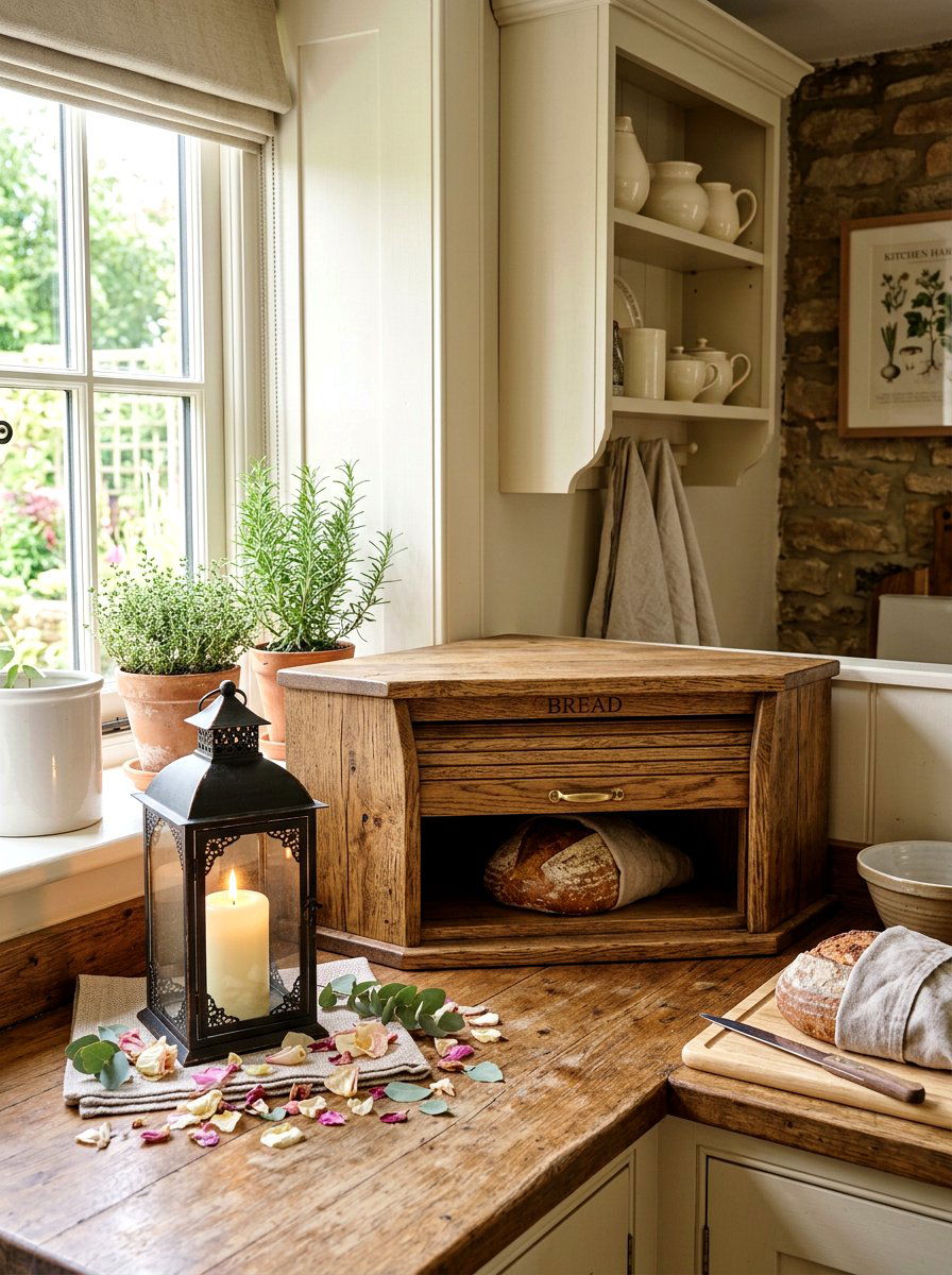 Corner Bread Box - 25 Spring Bread Box Decor Ideas