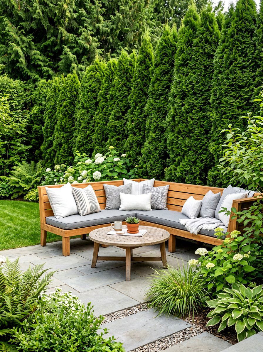 Corner Garden Bench Seating - 25 Spring Outdoor Bench Decor Ideas