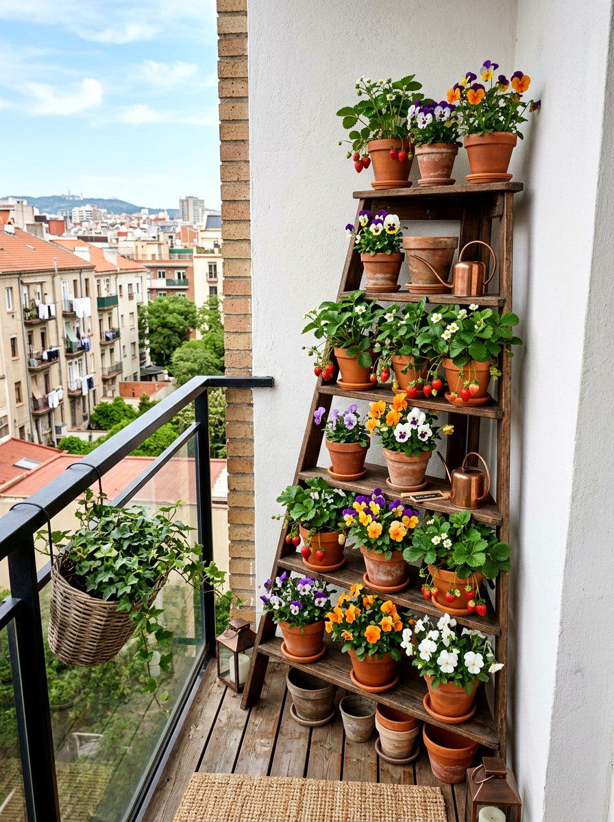 Corner Garden Ladder Shelf - 25 Spring Garden Ladder Display Ideas