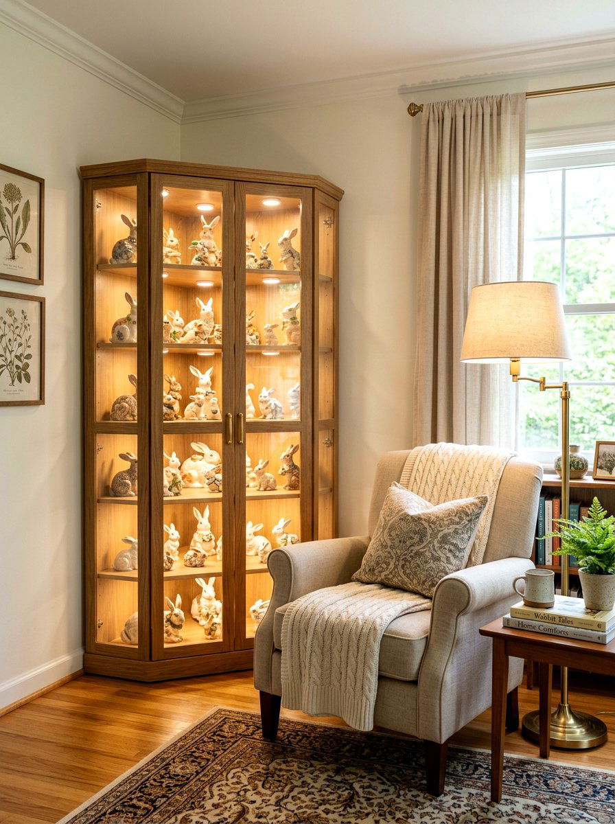 Corner Nook Glass Cabinet - 25 Spring Display Case Ideas