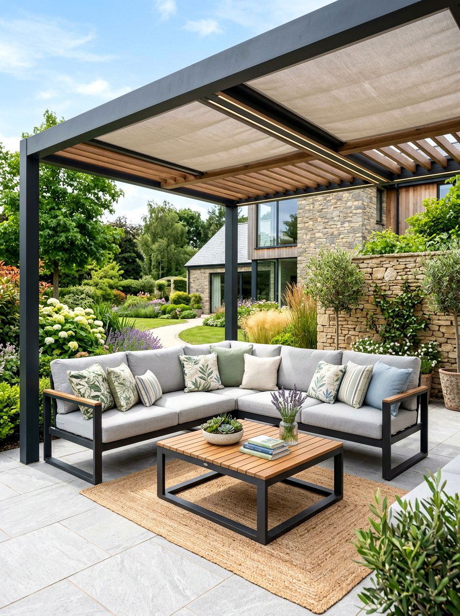 Corner Sectional Sofa - 25 Spring Pergola Decor Ideas