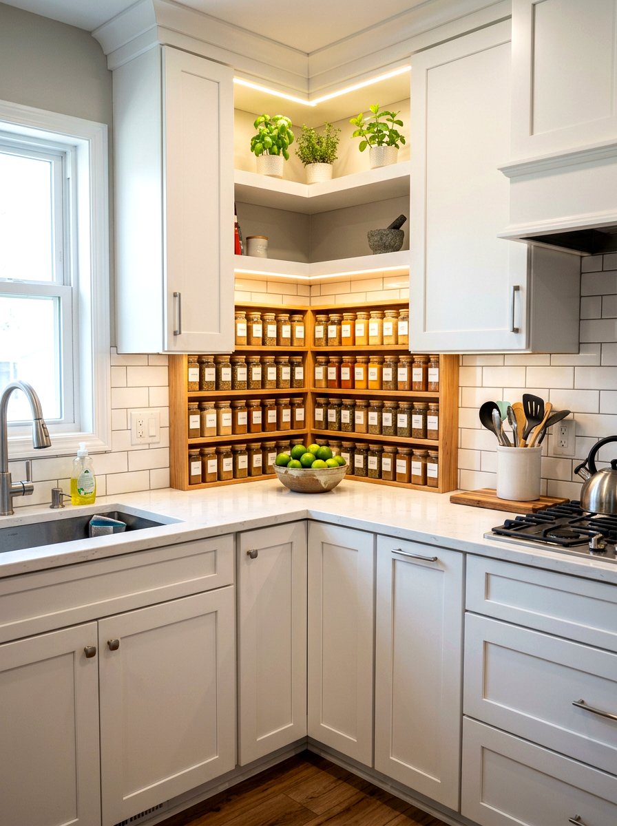 Corner Spice Storage Rack - 25 Spring Spice Rack Decor Ideas