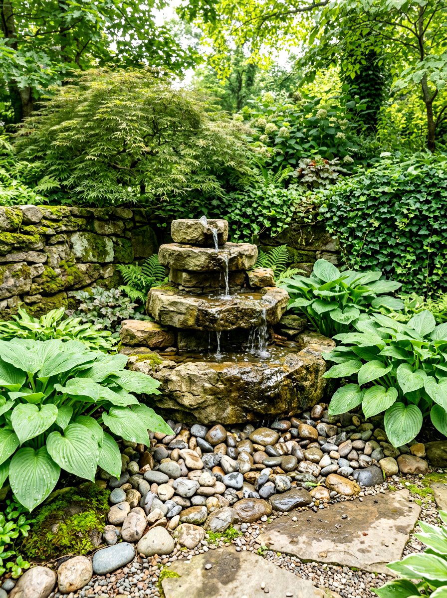 Corner Water Feature - 25 Spring Patio Corner Decor Ideas