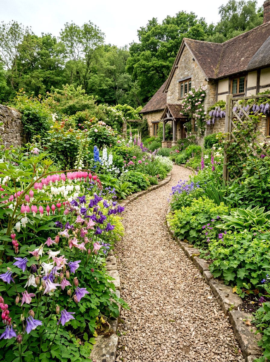 Cottage Garden Path - 25 Spring Flower Garden Ideas