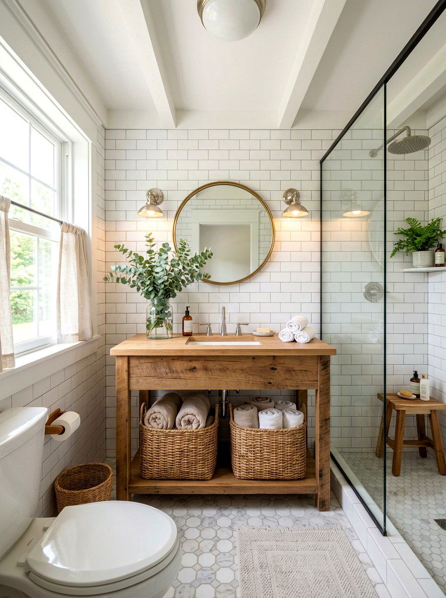 Cottage Style Bathroom - 25 Spring Rustic Decor Ideas
