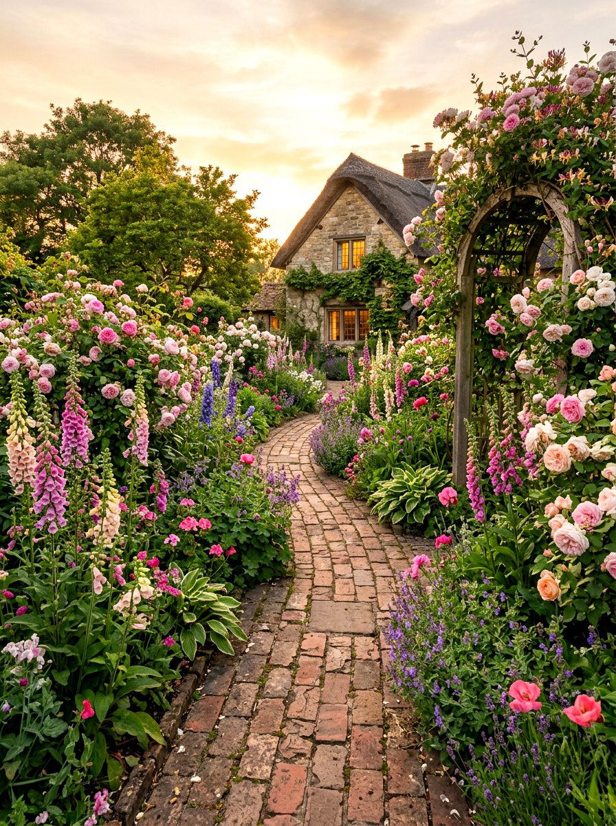 Cottage garden walkway - 25 Spring Garden Path Decor Ideas