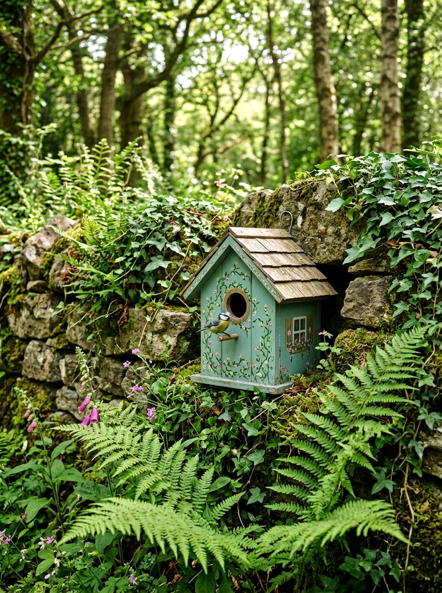 Cottagecore Birdhouse - 25 Spring Birdhouse Painting Ideas