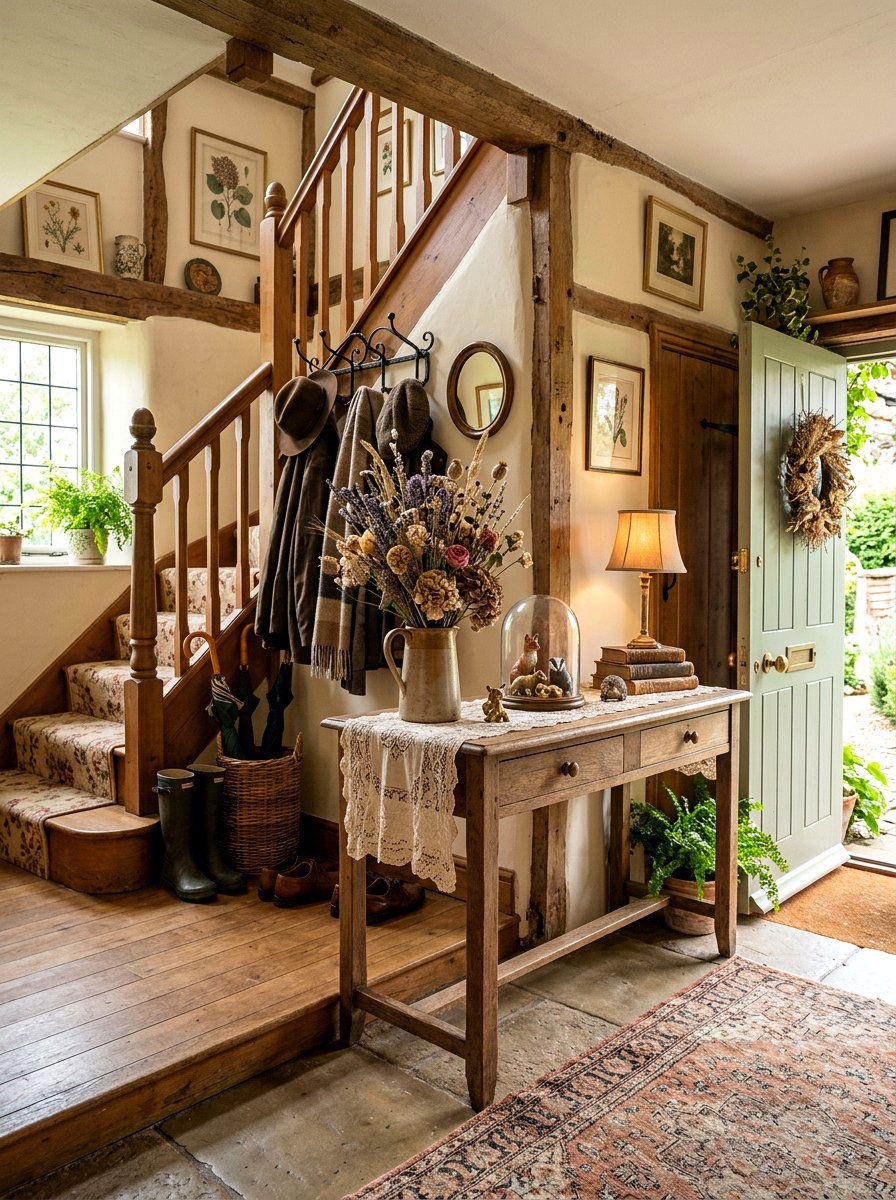 Cottagecore Foyer Vibe - 25 Spring Foyer Table Decor Ideas