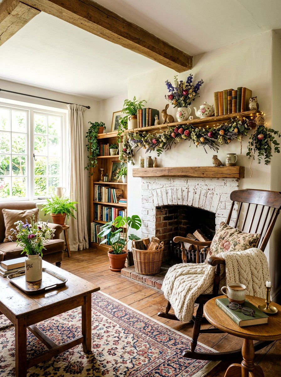 Cottagecore Mantel Decor - 25 Spring White Brick Fireplace Ideas