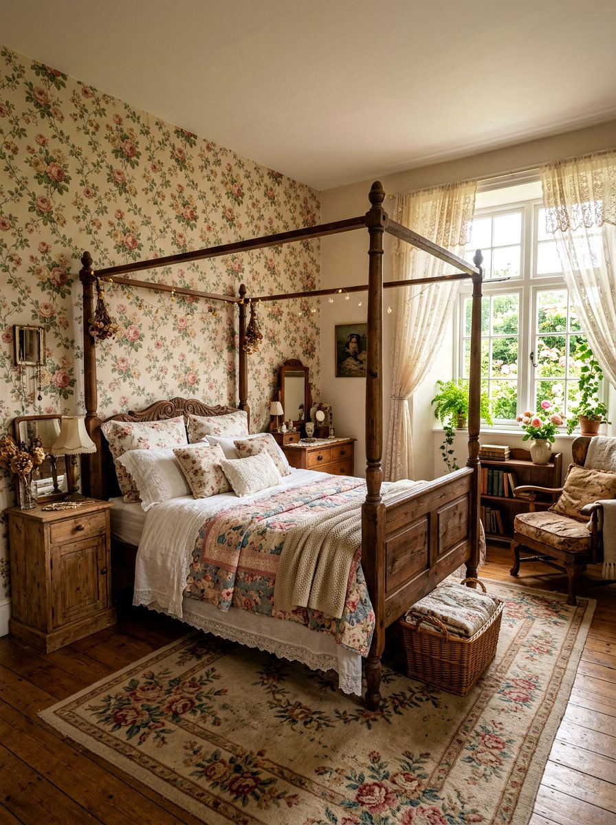 Cottagecore Rose Pattern - 25 Spring Floral Wallpaper Ideas