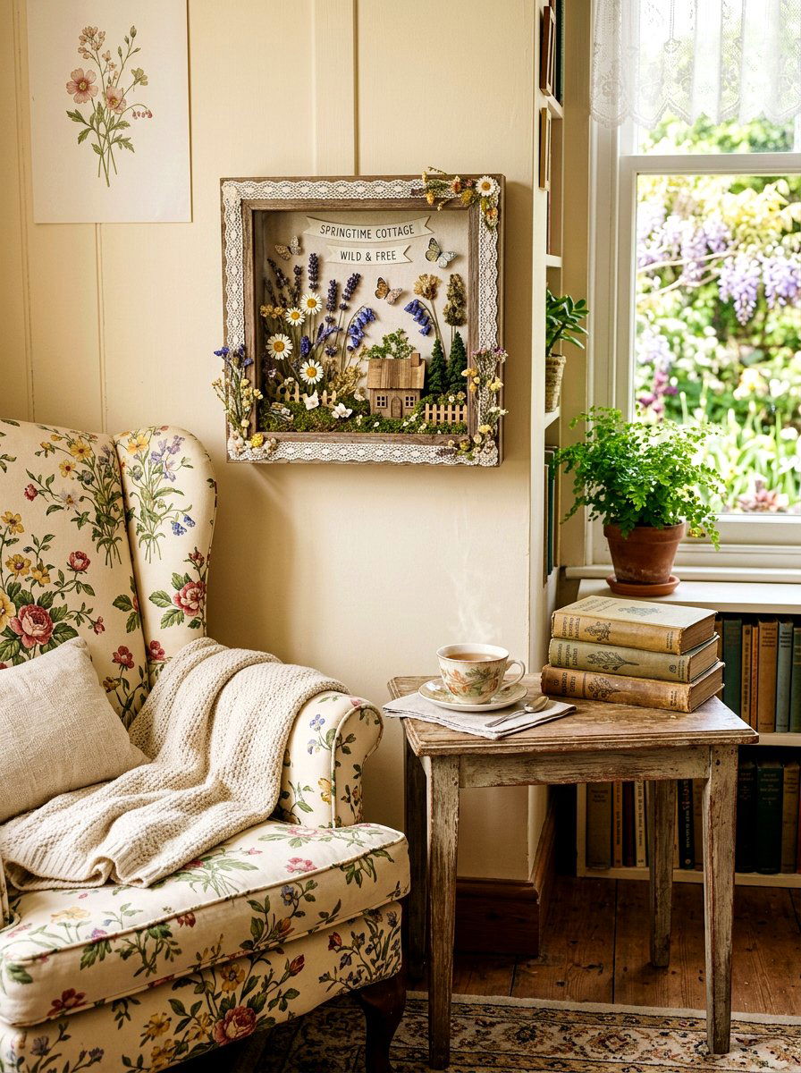 Cottagecore Spring Wall Art - 25 Spring Shadow Box Ideas