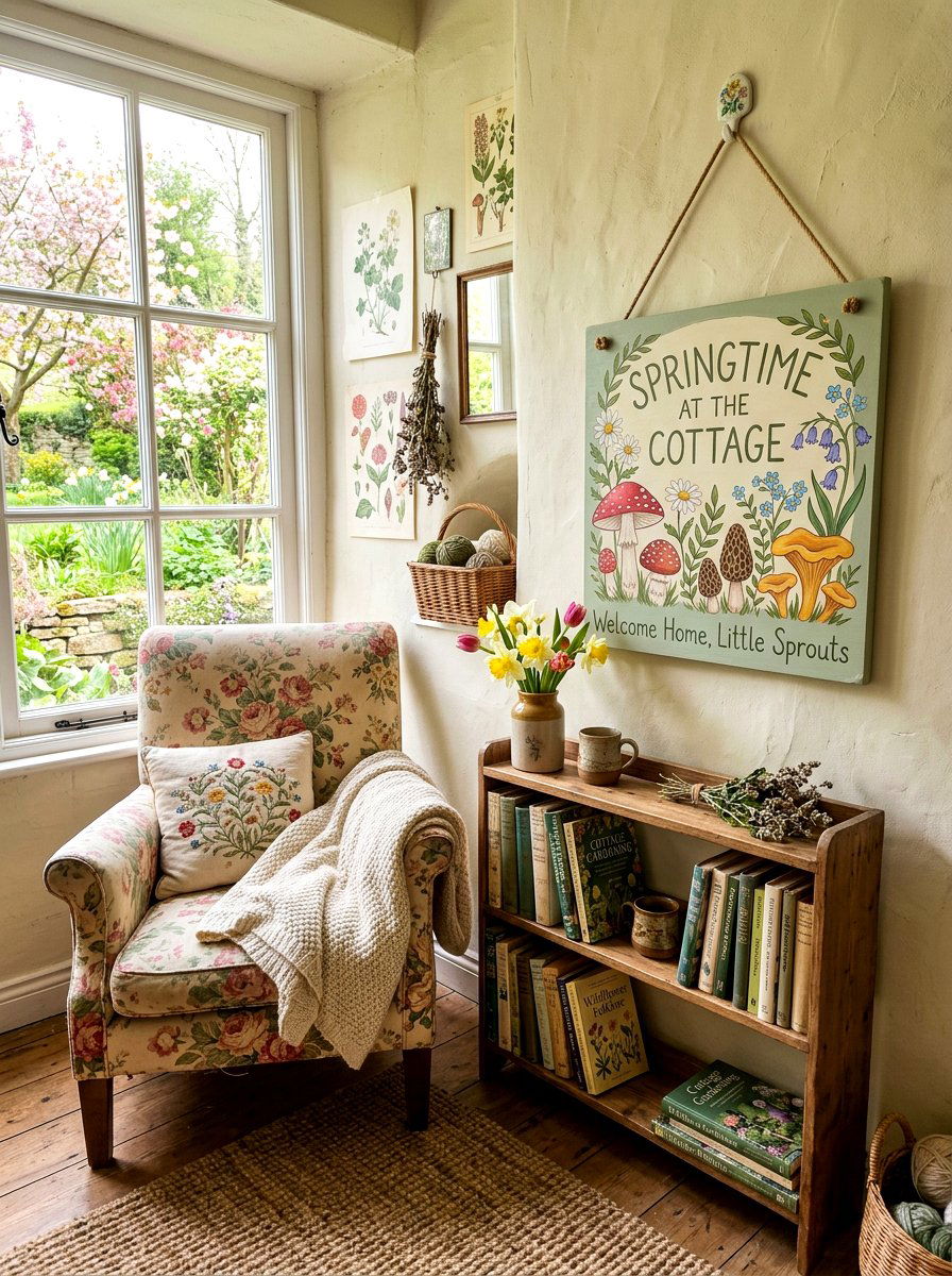 Cottagecore Spring Wall Sign - 25 Spring Farmhouse Sign Ideas