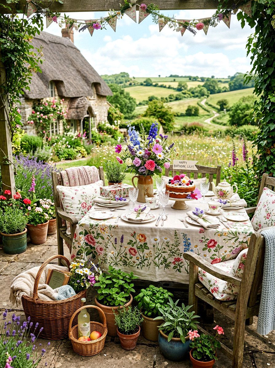 Cottagecore birthday setup - 25 Spring Birthday Party Decor Ideas