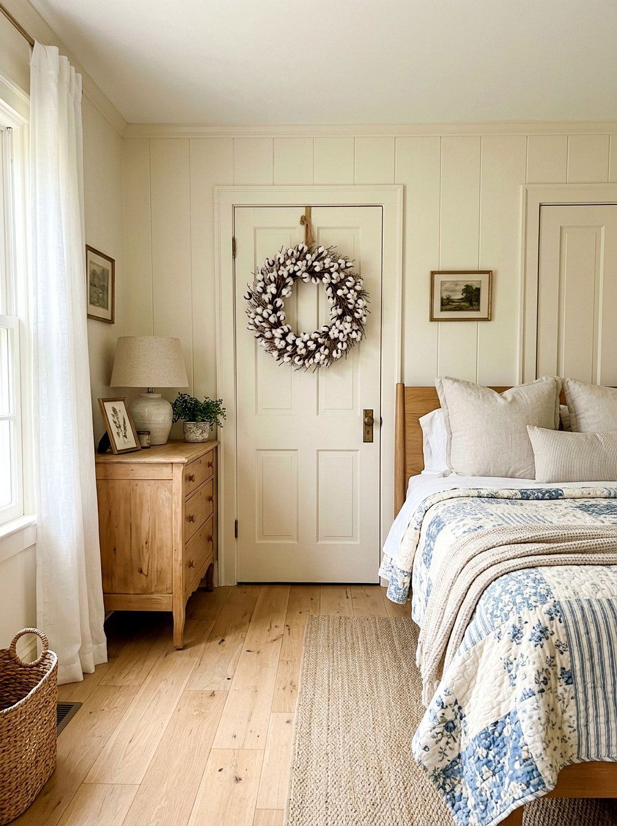 Cotton Boll Wreath - 25 Spring Mini Door Wreath Ideas