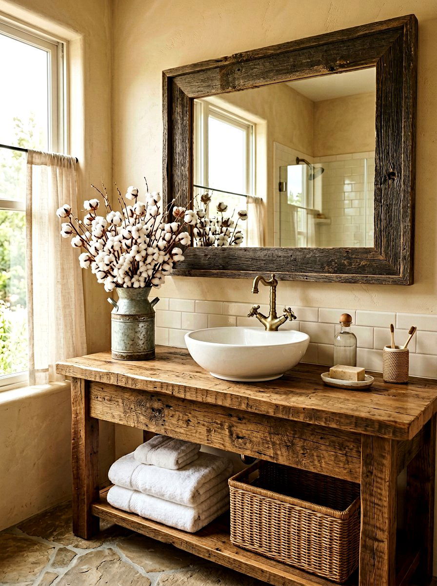 Cotton Stem Decor - 25 Spring Bathroom Counter Decor Ideas