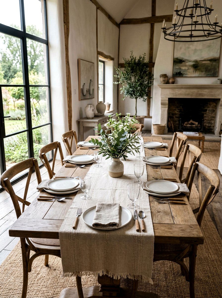 Cotton Table Runner - 25 Spring Cheap Decor Ideas