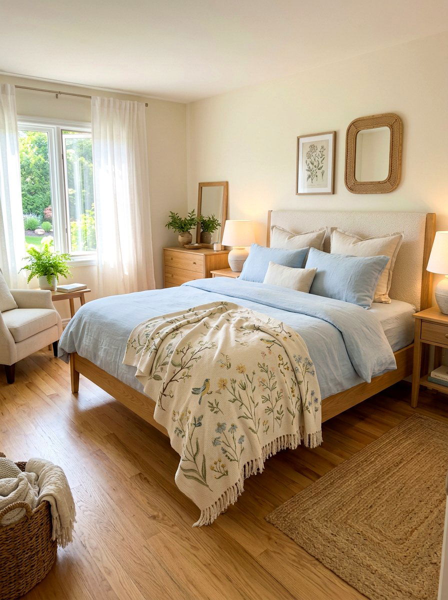 Cotton Throw Blanket - 25 Spring Rental Friendly Decor Ideas