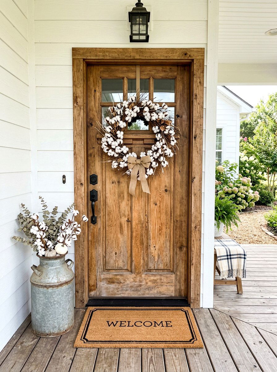 Cotton boll wreath - 25 Spring Southern Decor Ideas