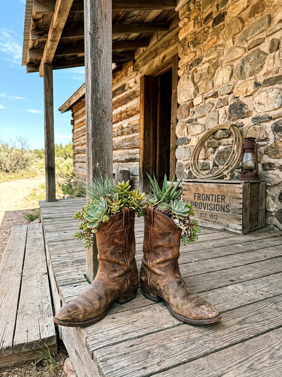 Cowboy Boot Porch Decor - 25 Spring Boot Planter Ideas