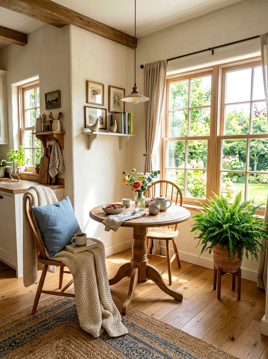 Cozy Breakfast Nook - 25 Spring Rustic Decor Ideas