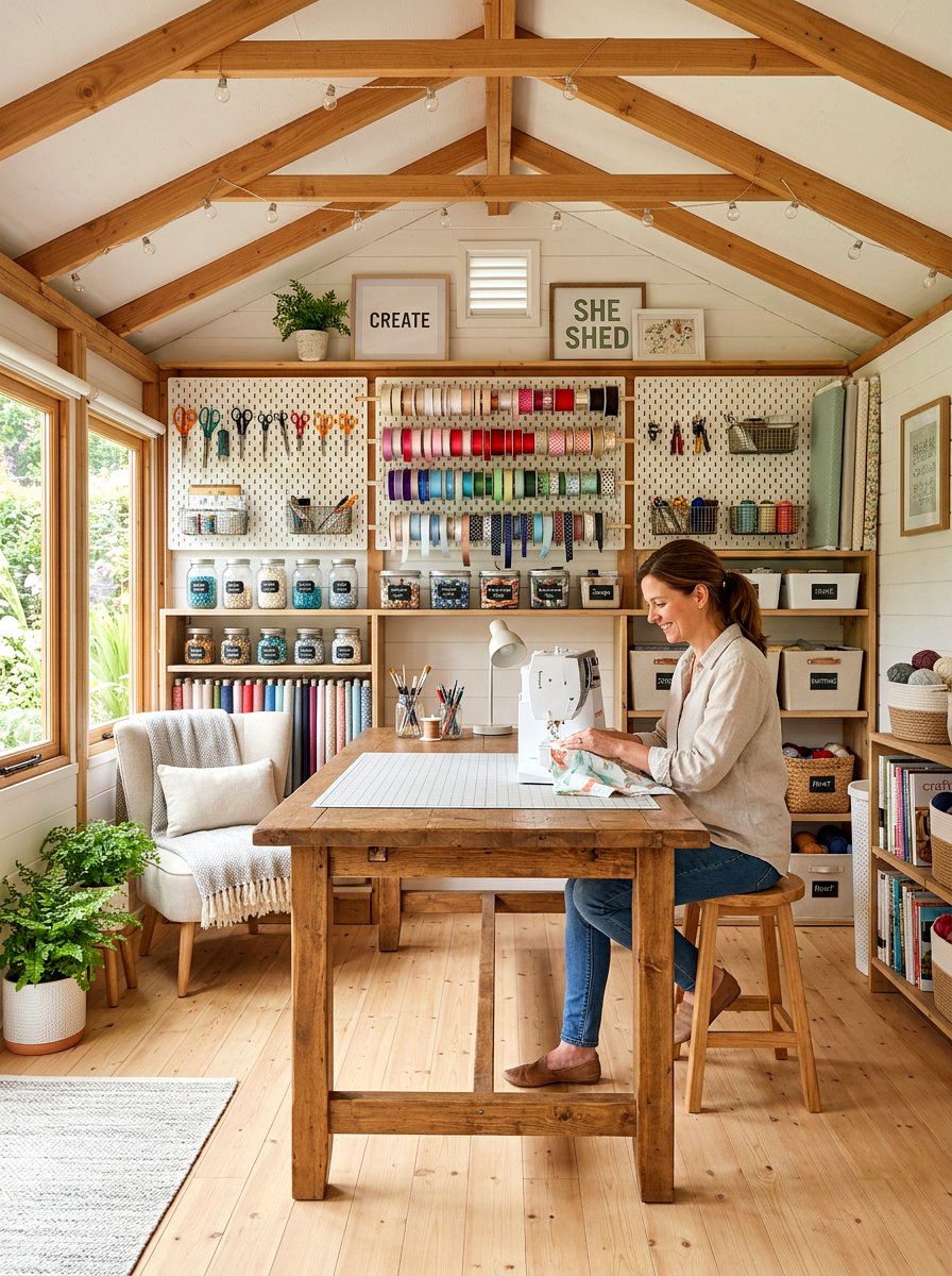 Craft Storage - 25 Spring She Shed Decor Ideas