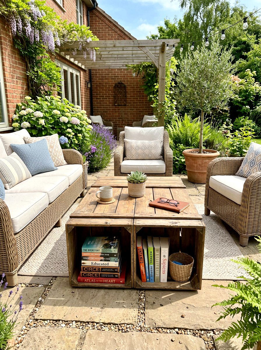 Crate Coffee Table For Patio - 25 Spring Outdoor Crate Display Ideas